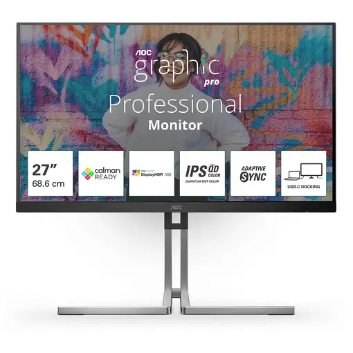 AOC Q27U3CV pantalla para PC 68,6 cm (27") 2560 x 1440 Pixeles 4K Ultra HD LCD Neg