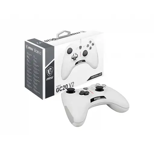 MSI Force GC20 V2 Blanco USB 2.0 Gamepad Analógico/Digital Android, PC