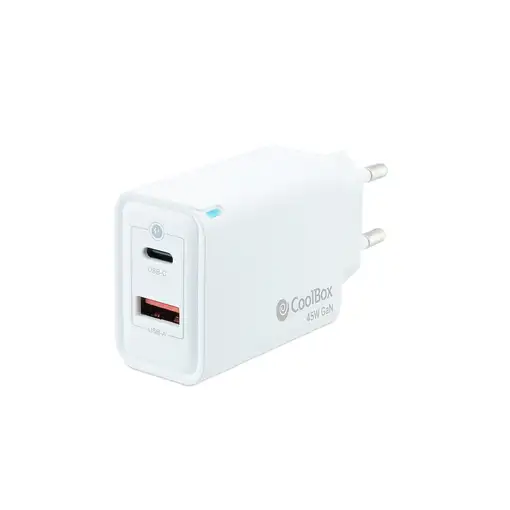 CoolBox CARGADOR GAN 45W USB-C/USB-A PARED