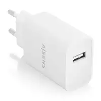 AISENS Cargador USB 10W alta eficiencia, 5V/2A, Blanco