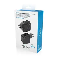 AISENS Cargador GaN 100W, 3xUSB-C PD3.0 QC4.0, 1xUSB-A QC3.0, Negro