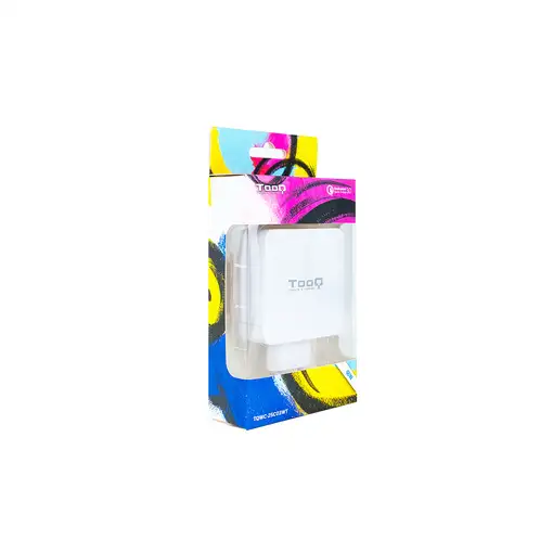 TooQ Cargador de Pared doble puerto USB-C PD + USB A QC3.0, 48W