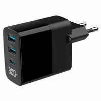 Gembird TA-UC-PDQC30LCD-BK-02 cargador de dispositivo móvil Universal Negro Corrie