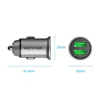 Vention Cargador de Coche FFAH0/ 2xUSB/ 30W