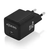 AISENS Cargador Gan 30W, 1xUSB-C PD3.0 QD4.0, Negro