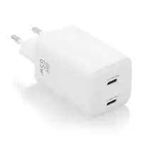 AISENS Cargador Gan 65W, 2xUSB-C PD3.0 QD4.0, Blanco