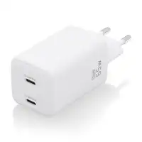 AISENS Cargador Gan 65W, 2xUSB-C PD3.0 QD4.0, Blanco