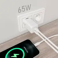 AISENS Cargador Gan 65W, 2xUSB-C PD3.0 QD4.0, Blanco