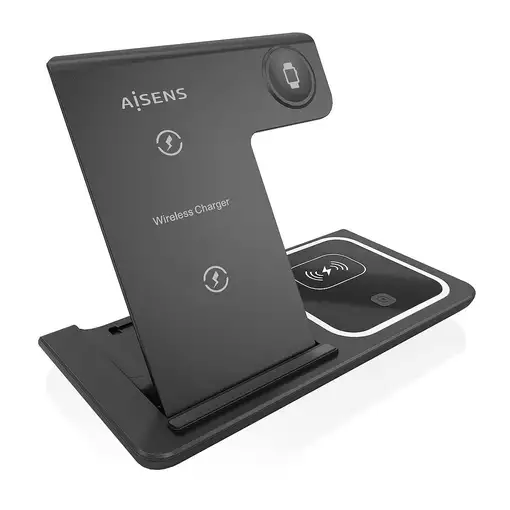 AISENS Cargador Inalambrico USB-C 3 En 1 De 15W Para Movil, Apple Watch, Ariculare
