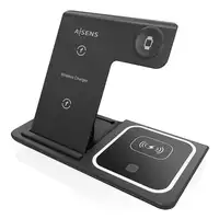 AISENS Cargador Inalambrico USB-C 3 En 1 De 15W Para Movil, Apple Watch, Ariculare