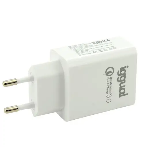 iggual Cargador doble USB QC3.0 + tipo C PD 20W