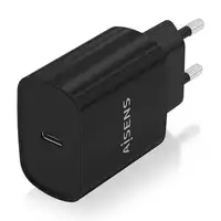 AISENS Cargador USB-C PD3.0 1 Puerto 1xUSB-C 20W, Negro