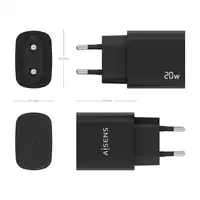 AISENS Cargador USB-C PD3.0 1 Puerto 1xUSB-C 20W, Negro