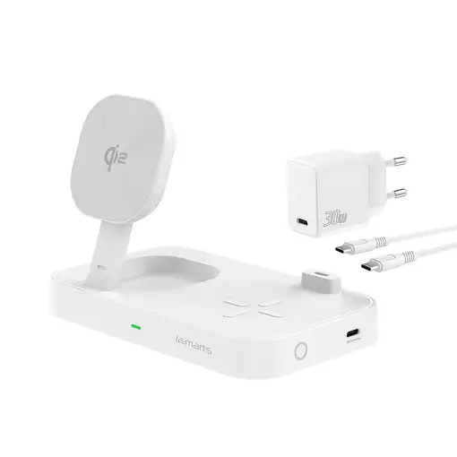 4smarts Qi2 Universal Blanco Corriente alterna Cargador inalámbrico Carga rápida I