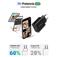 Ugreen 10191 cargador de dispositivo móvil Universal Negro Corriente alterna Carga