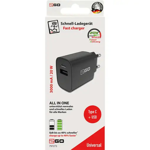 2GO 797273 cargador de dispositivo móvil Universal Negro Corriente alterna Carga r