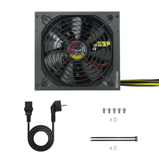 TooQ TQAPOLO-650SP unidad de fuente de alimentación 650 W 20+4 pin ATX ATX Negro