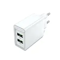Vention Cargador de Pared FBAW0-EU/ 2xUSB/ 18W/ Blanco