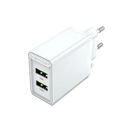 Vention Cargador de Pared FBAW0-EU/ 2xUSB/ 18W/ Blanco
