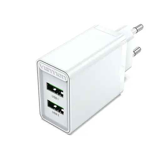 Vention Cargador de Pared FBAW0-EU/ 2xUSB/ 18W/ Blanco