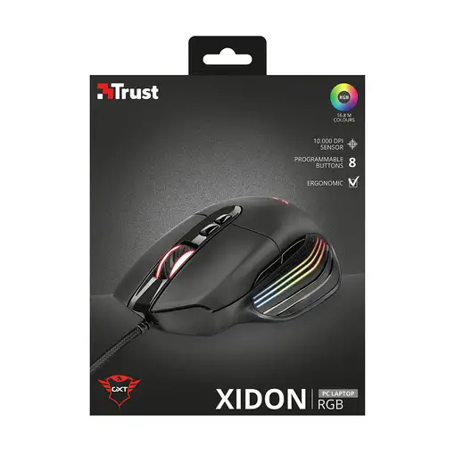 Trust GXT 940 Xidon ratón Juego mano derecha USB tipo A Óptico 10000 DPI