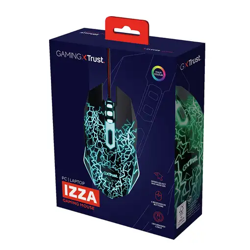 Trust GXT 105X Izza ratón Juego Ambidextro USB tipo A Óptico 4000 DPI