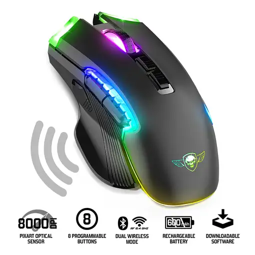 Spirit of Gamer ELITE M70 ratón Juego mano derecha RF Wireless + Bluetooth Óptico