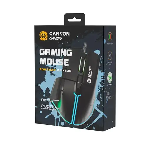 Canyon Gaming Mouse Fortnax GM-636 ratón Juego mano derecha USB tipo A Óptico 2000