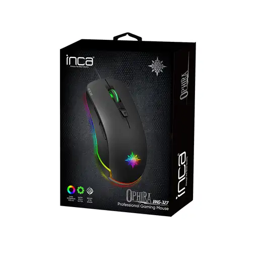 Inca IMG-327 ratón Juego Ambidextro USB tipo A Óptico 4800 DPI