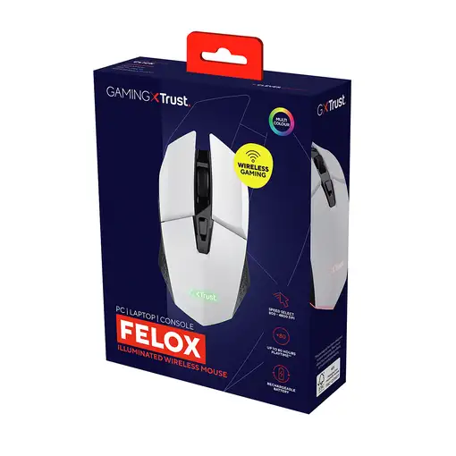 Trust GXT 110 FELOX ratón Juego mano derecha RF inalámbrico Óptico 4800 DPI