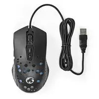 Nedis GMWD410BK ratón Juego mano derecha USB tipo A Óptico 7200 DPI
