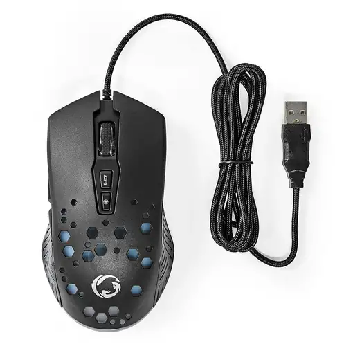 Nedis GMWD410BK ratón Juego mano derecha USB tipo A Óptico 7200 DPI