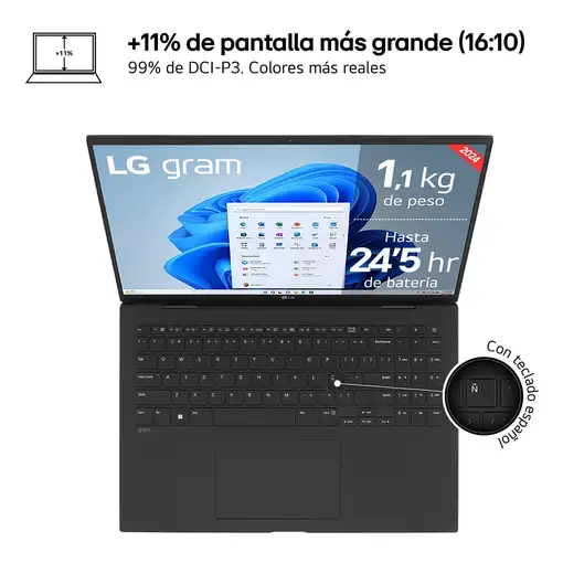 LG Gram 16Z90S-G.AD7BB ordenador portatil Intel Core Ultra 7 155H Portátil 40,6 cm