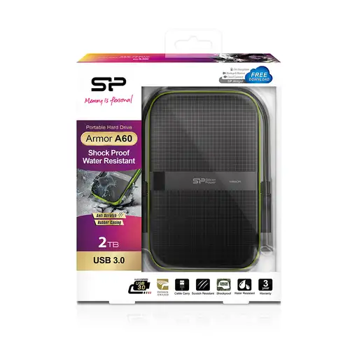 Silicon Power Armor A60 disco duro externo 2 TB 2.5" USB tipo A 2.0/3.2 Gen 1 (3.1