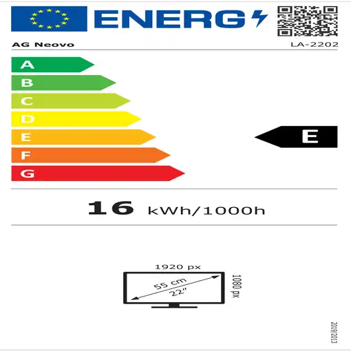 AG Neovo LA-2202 LED display 54,6 cm (21.5") 1920 x 1080 Pixeles Full HD LCD Negro