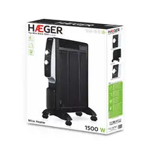 Haeger MH-15B.007A calefactor eléctrico Interior Negro, Acero 1500 W