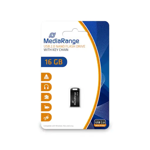 MediaRange MR921 unidad flash USB 16 GB USB tipo A 2.0 Negro