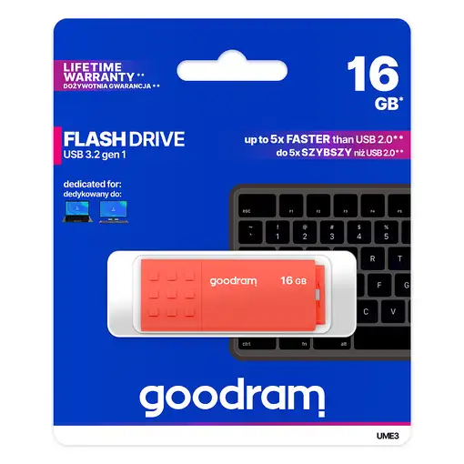 Goodram UME3 unidad flash USB 16 GB USB tipo A 3.2 Gen 1 (3.1 Gen 1) Naranja