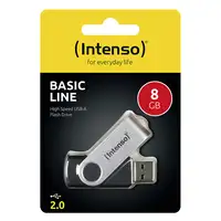 Intenso Basic Line unidad flash USB 8 GB USB tipo A 2.0 Negro, Plata