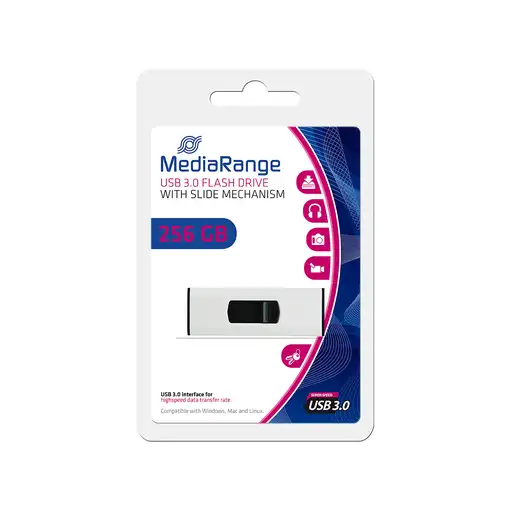 MediaRange MR919 unidad flash USB 256 GB USB tipo A 3.2 Gen 1 (3.1 Gen 1) Negro, P