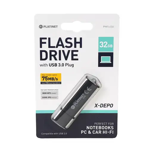 Platinet PMFU332 unidad flash USB 32 GB USB tipo A 3.2 Gen 1 (3.1 Gen 1) Negro