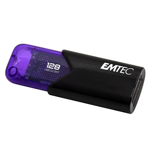 Emtec Click Easy unidad flash USB 128 GB USB tipo A 3.2 Gen 1 (3.1 Gen 1) Negro, V