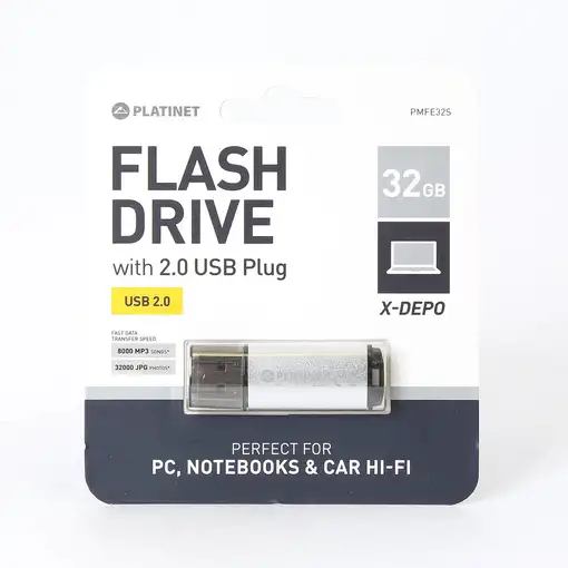 Platinet PMFE32S unidad flash USB 32 GB USB tipo A 2.0 Plata