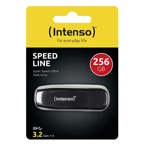 Intenso Speed Line unidad flash USB 256 GB USB tipo A 3.2 Gen 1 (3.1 Gen 1) Negro