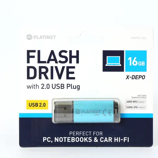 Platinet PMFE16BL unidad flash USB 16 GB USB tipo A 2.0 Azul