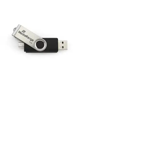 MediaRange MR931-2 unidad flash USB 16 GB USB Type-A / Micro-USB 2.0 Plata, Negro