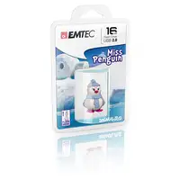 Emtec Miss Penguin unidad flash USB 16 GB USB tipo A 2.0 Azul, Púrpura, Blanco