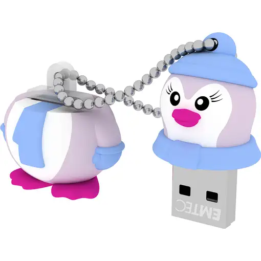 Emtec Miss Penguin unidad flash USB 16 GB USB tipo A 2.0 Azul, Púrpura, Blanco