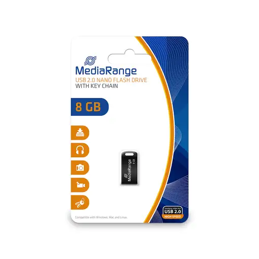MediaRange MR920 unidad flash USB 8 GB USB tipo A 2.0 Negro