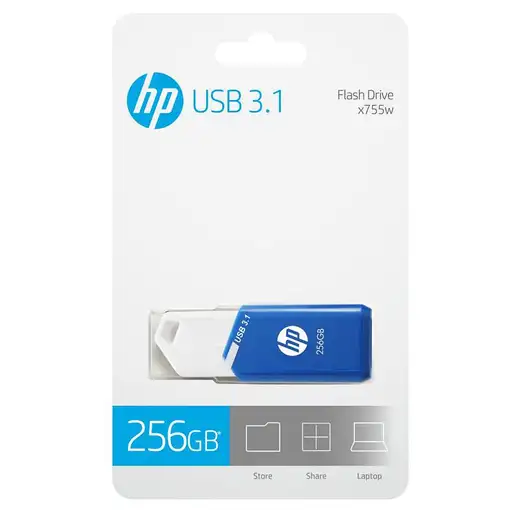 HP x755w unidad flash USB 256 GB USB tipo A 3.2 Gen 1 (3.1 Gen 1) Azul, Blanco